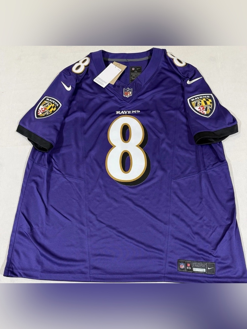 Nike Baltimore Ravens #8 Jackson Vapor FUSE Home Football Jersey 2XL